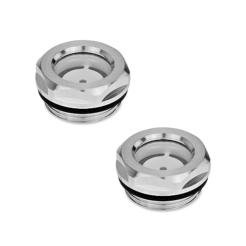 Ganter Normelemente | Ölschaugläser - GN 743-18-M27X1,5-A | Mit Reflektor-Thermoplast | Feingewinde | Aluminium | 2 Stück von Ganter Normelemente