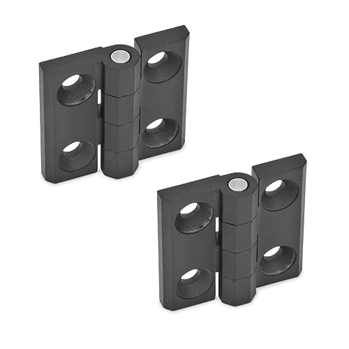 Ganter Normelemente | Scharniere - GN 237-ZD-40-40-A-SW | Zink-Druckguss |schwarz, strukturmatt | 2 Stück von Ganter Normelemente