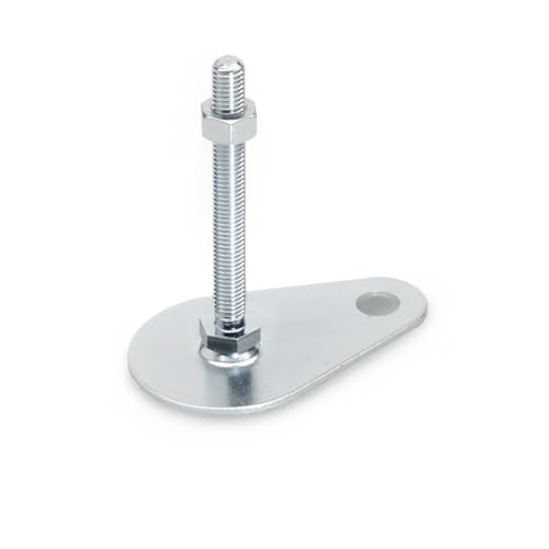 Ganter Normelemente | Stellfuß Tropfenform - GN 42-50-M10-50-A0-SK | Form SK: Außensechskant unten | Mit Befestigungslasche | Gewinde M10x50 von Ganter Normelemente