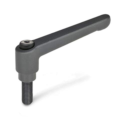 Ganter Normelemente | Verstellbare Klemmhebel mit Gewindeschraube - GN 300-78-M8-80-SW | Grifflänge: 78mm | Schraube Stahl brüniert | Griff Zink-Druckguss schwarz, kunststoffbeschichtet | 1 Stück Ganter Normelemente | Verstellbare Klemmhebel mit Gewindeschraube - GN 300-78-M8-80-SW | Grifflänge: 78mm | Schraube Stahl brüniert | Griff Zink-Druckguss schwarz, kunststoffbeschichtet | 1 Stück von Ganter Normelemente