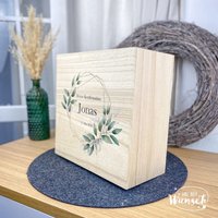 Personalisierte Erinnerungskiste Zur Konfirmation, Erinnerungsbox Aus Holz Mit Namen, Konfirmationsgeschenk Andenken von Ganznachwunsch