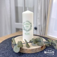 Personalisierte Kerze Zur Konfirmation, Geburt, Taufe, Kommunion, Hochzeit, Besonderer Anlass, Kranz, Florales Design, Konfirmationskerze Personalisierte Kerze Zur Konfirmation, Geburt, Taufe, Kommunion, Hochzeit, Besonderer Anlass, Kranz, Florales Design, Konfirmationskerze von Ganznachwunsch