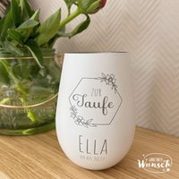 Personalisiertes Windlicht | Gravur Kristallglas Erinnerungslicht Vase Geschenk Zur Taufe Blumenkranz Personalisiertes Windlicht | Gravur Kristallglas Erinnerungslicht Vase Geschenk Zur Taufe Blumenkranz von Ganznachwunsch
