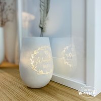 Windlicht Mit Wunschtext | Nach Wunsch Wunschlicht Wähle Deinen Text Geburtstag Hochzeit Geburt Taufe Konfirmation Muttertag von Ganznachwunsch