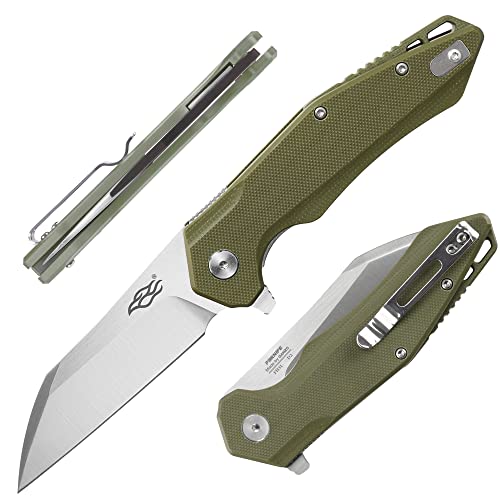 GANZO Firebird FH31-GR Klappbares Taschenmesser, D2-Stahlklinge, G10-Anti-Rutsch-Griff mit Clip, Jagd, Angeln, Camping, Outdoor, Flipper, EDC-Taschenmesser (Grun) von Firebird