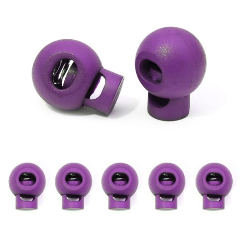 5er Set Kordelstopper/Kordelklemme (Tanka) Ø 18mm für Seile, Jacken UVM. aus Kunststoff, Farbe: Violett von Ganzoo