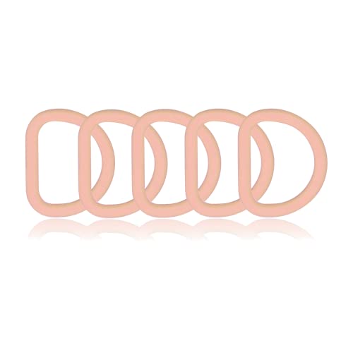 D-Ring aus Zink mit Silikon-Beschichtung 25mm, 5er Set, Materialstärke 4 mm, DIY Hunde-Halsband, nichtrostend, Ideal mit Paracord 550, Farbe: Pastell-Rosa von Ganzoo