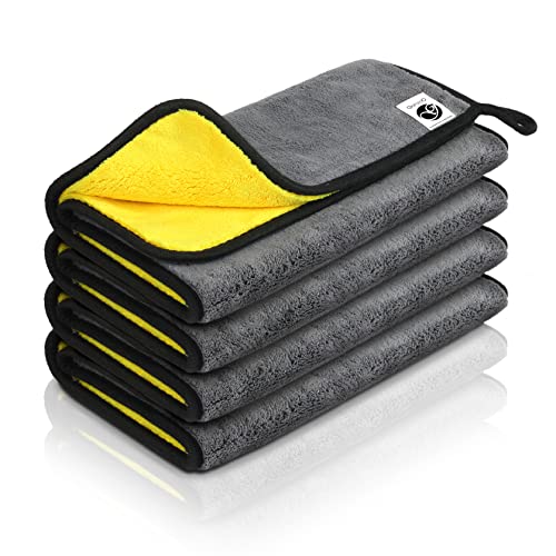 Ganzoo Mikrofasertücher, Mikrofaser-Reinigungstücher, Premium-Mikrofasertuch, Auto-Polier-Mikrofasertuch, 30x30 cm, Trockentücher, Auto-Pflege, GSM 800, extrem saugstark, 4er Set Microfasertuch von Ganzoo