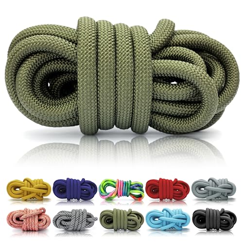 Ganzoo © PPM Seil 20 Meter, Tauseil, Hunde-Leine, Halsband, Takeln, Polypropylen Multifilem Rope, 10mm Stärke, ArmyGreen von Ganzoo