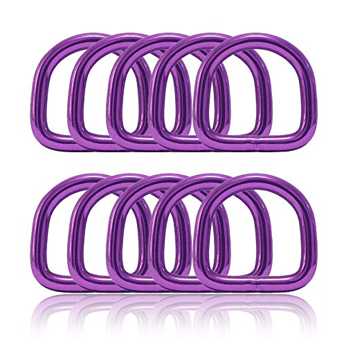 Ganzoo D - Ring aus Stahl, 10er Set, Innenmaß 21mm, Materialstärke 4mm, DIY Hunde-Halsband, nichtrostend, geschweißt, Ideal mit Paracord 550, Farbe violett von Ganzoo