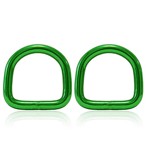 Ganzoo D - Ring aus Stahl, 2er Set, Innenmaß 21mm, Materialstärke 4mm, DIY Hunde-Halsband, nichtrostend, geschweißt, Ideal mit Paracord 550, Farbe grün von Ganzoo