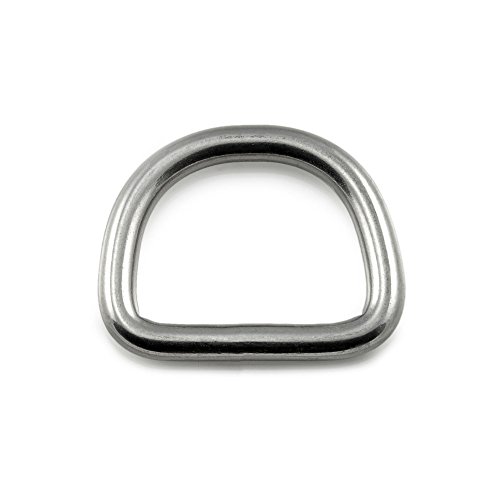 Ganzoo D - Ring aus Stahl, 5er Set, DIY Hunde-Leine/Hunde-Halsband, nichtrostend, Ideal mit Paracord 550, ohne Schweißnaht, Farbe: Silber von Ganzoo