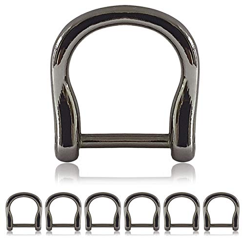Ganzoo D - Ring mit Schraub-Bolzen aus Stahl, 6er Set, nachträglich montierbar, nichtrostend, Ideal mit Paracord 550, Farbe Titan von Ganzoo