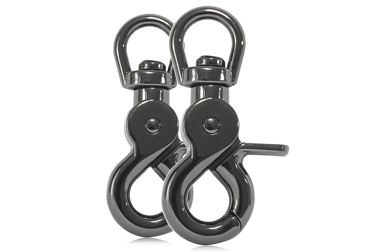 Ganzoo Karabiner 2er Set Karabiner-Haken mit Drehgelenk für Hunde-Leine, Stahl 61mm von Ganzoo