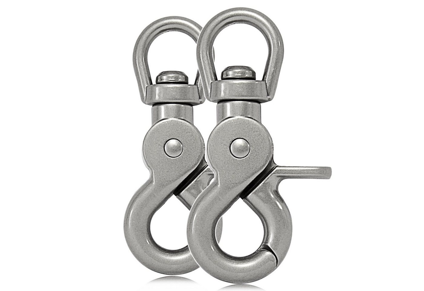 Ganzoo Karabiner 2er Set Karabiner-Haken mit Drehgelenk für Hunde-Leine, Stahl 61mm von Ganzoo