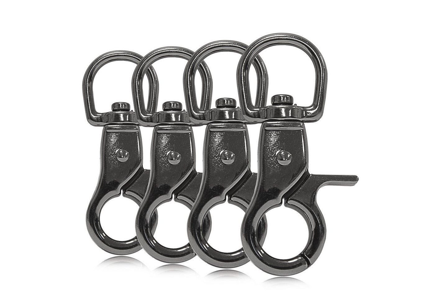 Ganzoo Karabiner 4er Set Karabiner-Haken mit Drehgelenk für Hunde-Leine, Stahl 60mm von Ganzoo