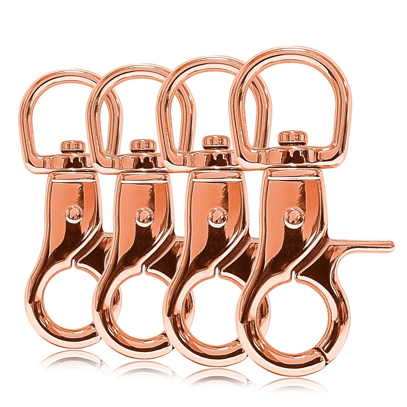 Ganzoo Karabiner 4er Set Karabiner-Haken mit Drehgelenk für Hunde-Leine, Stahl 60mm von Ganzoo