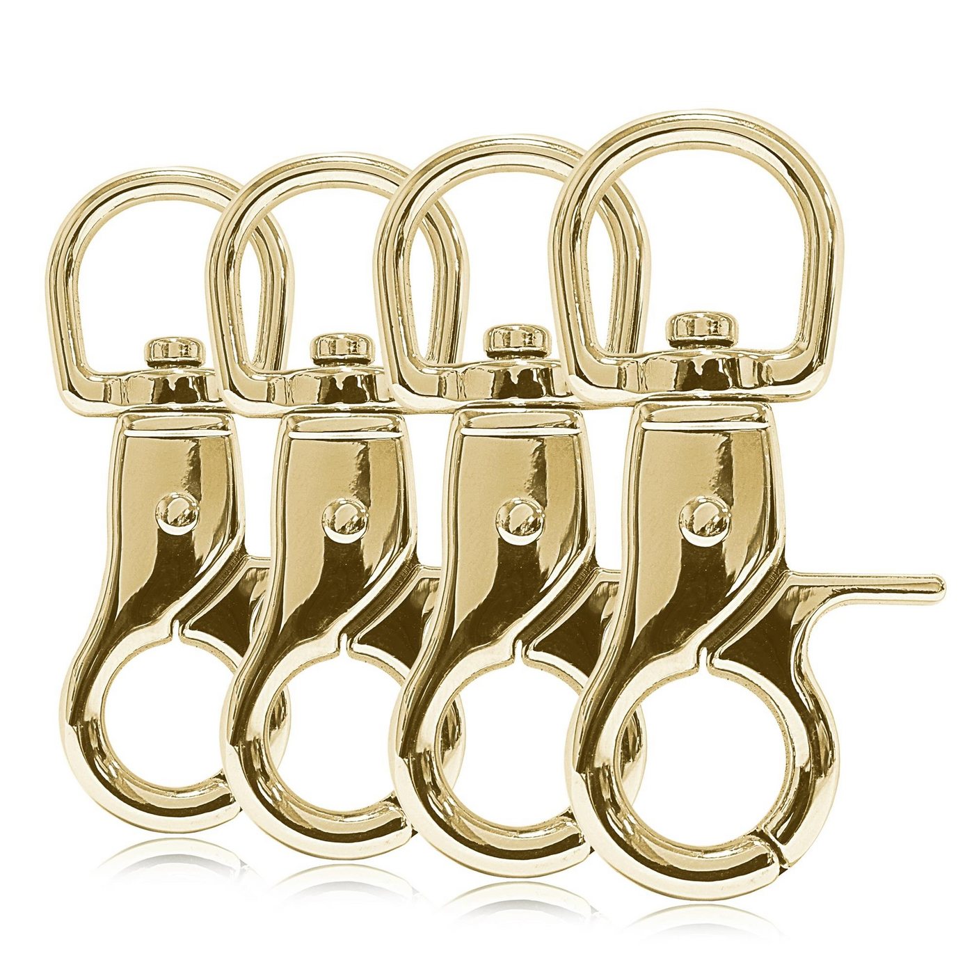 Ganzoo Karabiner 4er Set Karabiner-Haken mit Drehgelenk für Hunde-Leine, Stahl 60mm von Ganzoo