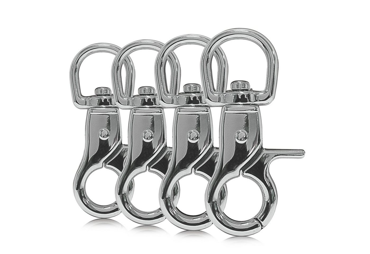 Ganzoo Karabiner 4er Set Karabiner-Haken mit Drehgelenk für Hunde-Leine, Stahl 60mm von Ganzoo