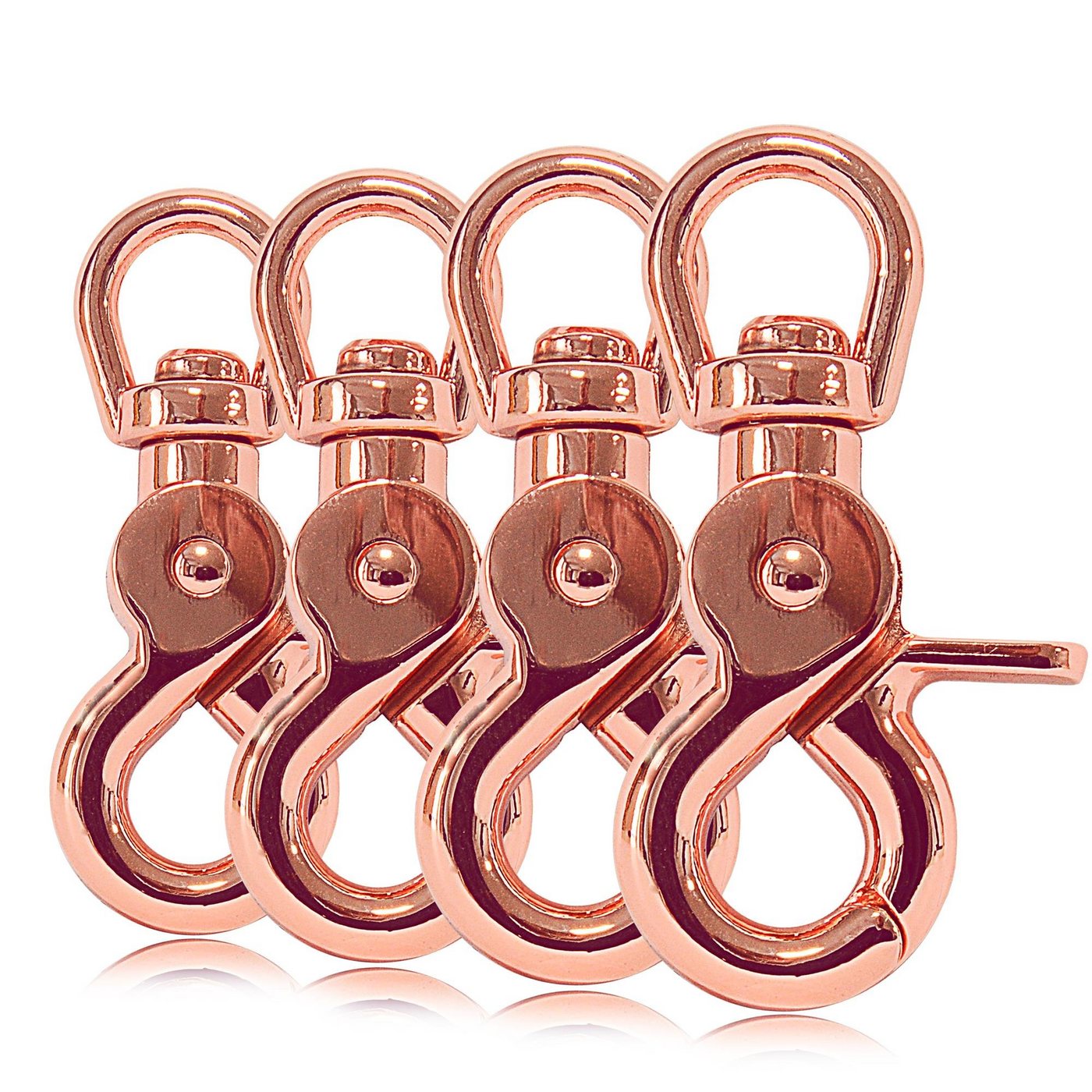 Ganzoo Karabiner 4er Set Karabiner-Haken mit Drehgelenk für Hunde-Leine, Stahl 61mm von Ganzoo