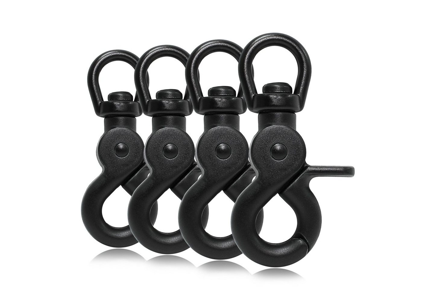 Ganzoo Karabiner 4er Set Karabiner-Haken mit Drehgelenk für Hunde-Leine, Stahl 61mm von Ganzoo