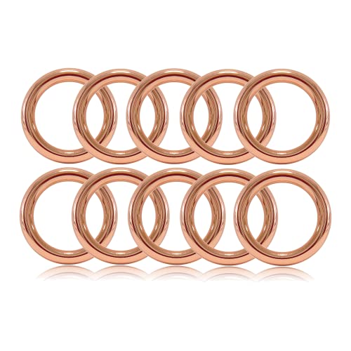 O - Ring aus Druckguss 25mm, 10er Set, DIY Hunde-Leine/Hunde-Halsband, nichtrostend, Ideal mit Paracord 550, geschweißt, Farbe: roségold von Ganzoo