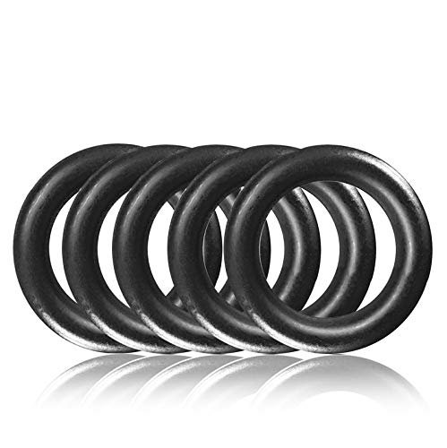 O - Ring aus Stahl S, 5er Set, DIY Hunde-Leine/Hunde-Halsband, nichtrostend, Ideal mit Paracord 550, geschweißt, Farbe: schwarz matt von Ganzoo