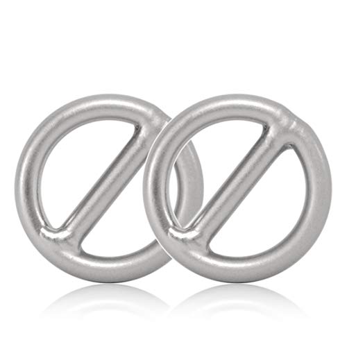 O - Ring 20mm mit Steg aus Stahl, 2er Set, DIY Hunde-Leine/Hunde-Halsband, nichtrostend, Steg-Ring ideal mit Paracord 550, geschweißt, Farbe: Silber matt von Ganzoo