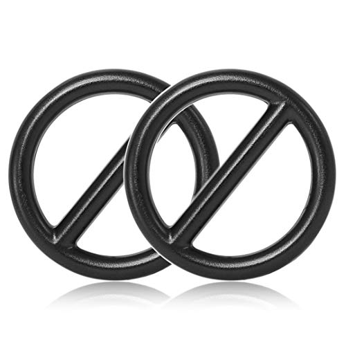 O - Ring 25mm mit Steg aus Stahl, 2er Set, DIY Hunde-Leine/Hunde-Halsband, nichtrostend, Steg-Ring ideal mit Paracord 550, geschweißt, Farbe: schwarz von Ganzoo