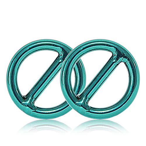 O - Ring 20mm mit Steg aus Stahl, 2er Set, DIY Hunde-Leine/Hunde-Halsband, nichtrostend, Steg-Ring ideal mit Paracord 550, geschweißt, Farbe: türkis von Ganzoo