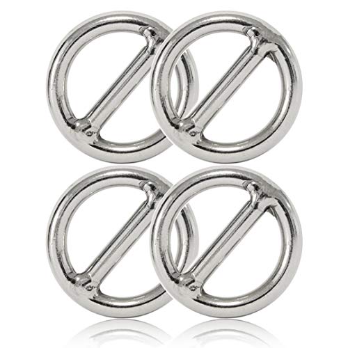 O - Ring 20mm mit Steg aus Stahl, 4er Set, DIY Hunde-Leine/Hunde-Halsband, nichtrostend, Steg-Ring ideal mit Paracord 550, geschweißt, Farbe: Silber von Ganzoo