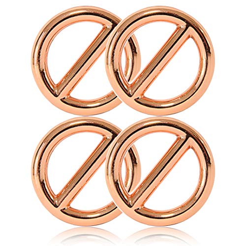 O - Ring 20mm mit Steg aus Stahl, 4er Set, DIY Hunde-Leine/Hunde-Halsband, nichtrostend, Steg-Ring ideal mit Paracord 550, geschweißt, Farbe: roségold von Ganzoo