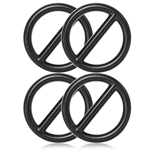 O - Ring 25mm mit Steg aus Stahl, 4er Set, DIY Hunde-Leine/Hunde-Halsband, nichtrostend, Steg-Ring ideal mit Paracord 550, geschweißt, Farbe: schwarz von Ganzoo