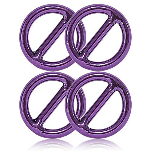 O - Ring 20mm mit Steg aus Stahl, 4er Set, DIY Hunde-Leine/Hunde-Halsband, nichtrostend, Steg-Ring ideal mit Paracord 550, geschweißt, Farbe: violett von Ganzoo