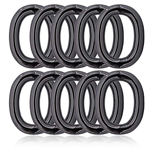 O - Ring oval aus Stahl, 10er Set, DIY Hunde-Leine/Hunde-Halsband, nichtrostend, Ideal mit Paracord 550, Farbe Titan von Ganzoo