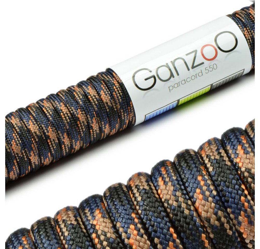 Ganzoo Paracord 550 Seil / Typ III / Mehrfarbig Seil von Ganzoo