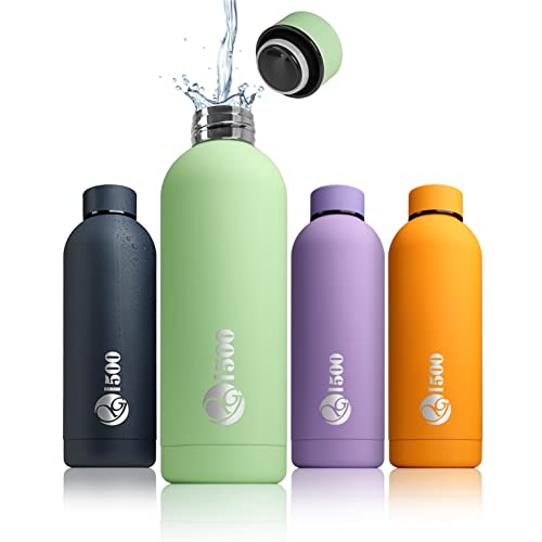 Isolierflasche Edelstahl, Trink-Flasche 500ml, Thermosflasche, Travel bottle, Thermoskanne, auslaufsicher und schadstofffrei, BPA frei - Fresh Mint von Ganzoo