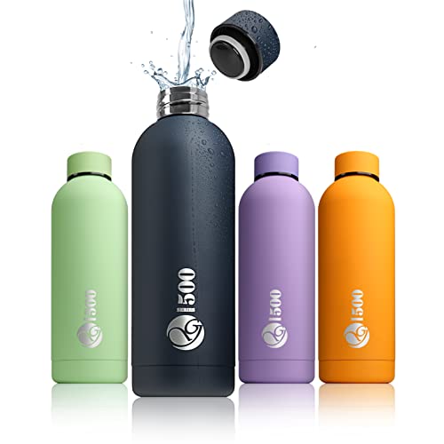 Isolierflasche Edelstahl, Trink-Flasche 500ml, Travel bottle, Thermoskanne, auslaufsicher und schadstofffrei, BPA frei - Royal Navy von Ganzoo