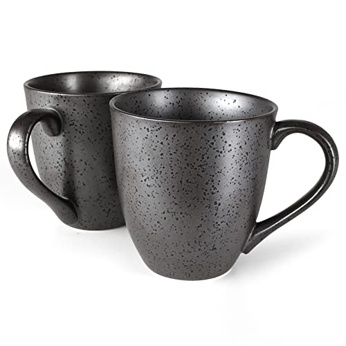 Kaffee Tasse Keramik, Design Kaffee-Becher mit Henkel 300ml, Tee-Tasse 2er Set, coffee mug, tea cup, Tasse im modernem Stil (Grau) von Ganzoo