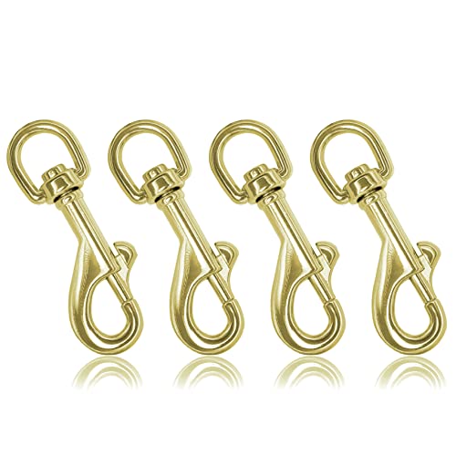 Ganzoo © Karabiner-Haken mit Drehgelenk, 4 Stück im Set, Bolzen-Karabiner für Hundehalsband, Stahl-Karabiner 85mm, für Paracord 550 Hunde-Leine, Schnapp-Karabiner Drehkopf, Zinklegierung, Farbe Gold von Ganzoo