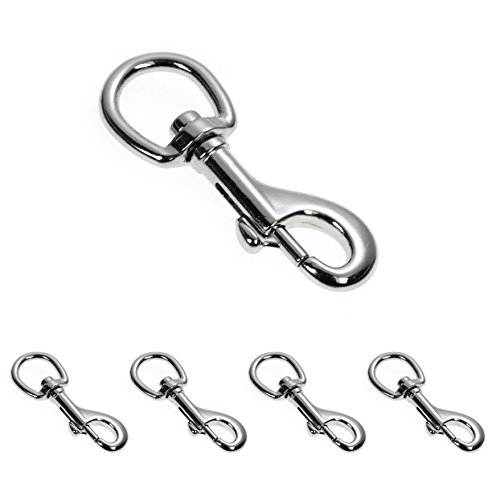 Ganzoo © Karabiner-Haken mit Drehgelenk für Hunde-Leine im 4er Set, legierter Stahl – Karabiner 68mm Länge, Verwendung mit Paracord 550 Hunde-Halsband, Karabiner mit Drehkopf von Ganzoo