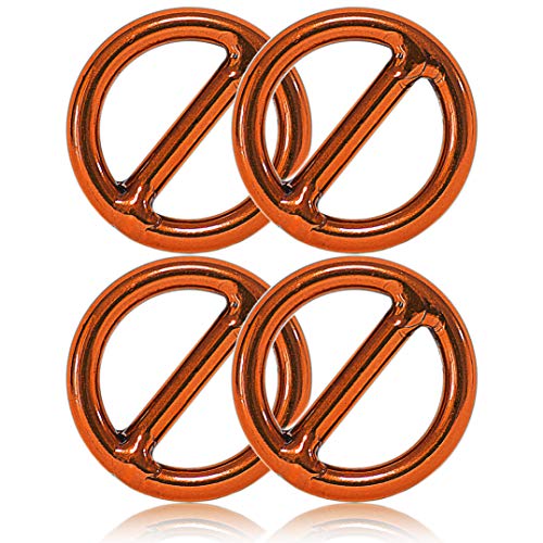 O - Ring 20mm mit Steg aus Stahl, 4er Set, DIY Hunde-Leine/Hunde-Halsband, nichtrostend, Steg-Ring ideal mit Paracord 550, geschweißt, Farbe: orange von Ganzoo