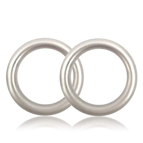 O - Ring aus Druckguss 25mm, 2er Set, DIY Hunde-Leine/Hunde-Halsband, nichtrostend, Ideal mit Paracord 550, Farbe: Silber matt von Ganzoo