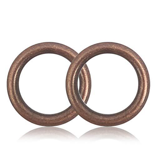 O - Ring aus Druckguss 25mm, 2er Set, DIY Hunde-Leine/Hunde-Halsband, nichtrostend, Ideal mit Paracord 550, Farbe: braun/Kupfer von Ganzoo