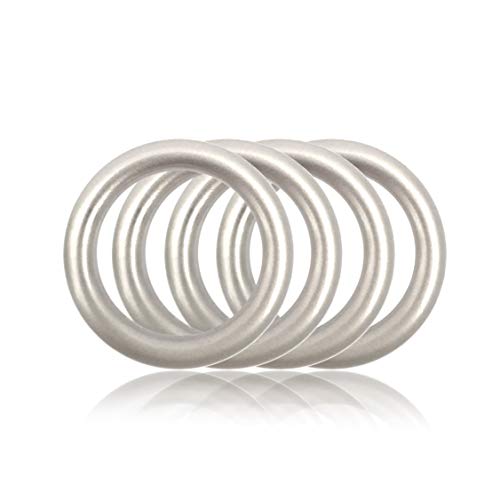 O - Ring aus Druckguss 25mm, 4er Set, DIY Hunde-Leine/Hunde-Halsband, nichtrostend, Ideal mit Paracord 550, Farbe: Silber matt von Ganzoo