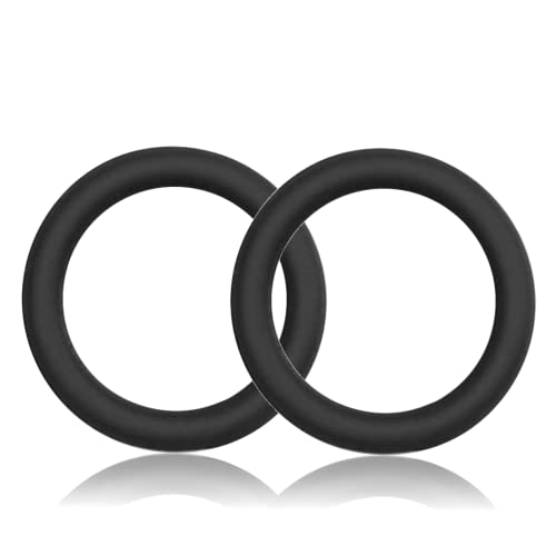 O-Ring aus Zink mit Silikon-Beschichtung 20mm, 2er Set, perfekt für DIY Hunde-Leine und Hunde-Halsband, nichtrostend, Ideal mit Paracord 550, Farbe: Schwarz von Ganzoo