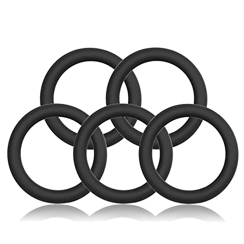 O-Ring aus Zink mit Silikon-Beschichtung 20mm, 5er Set, perfekt für DIY Hunde-Leine und Hunde-Halsband, nichtrostend, Ideal mit Paracord 550, Farbe: Schwarz von Ganzoo