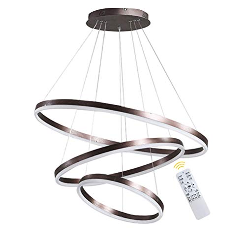 GaoHX 3-Ring LED-Hängelampe Dimmbar Braun Kronleuchter 90W Ringleuchte Lampe Moderne LED-Hängeleuchte Rund Ring-Pendelleuchte, Esszimmer Design Lampe Wohnzimmer Leuchte, 40+60+80CM GaoHX 3-Ring LED-Hängelampe Dimmbar Braun Kronleuchter 90W Ringleuchte Lampe Moderne LED-Hängeleuchte Rund Ring-Pendelleuchte, Esszimmer Design Lampe Wohnzimmer Leuchte, 40+60+80CM von GaoHX