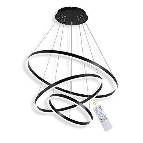 GaoHX 3-Ring LED-Hängelampe Dimmbar Schwarz Kronleuchter 90W Ringleuchte Lampe Moderne LED-Hängeleuchte Rund Ring-Pendelleuchte, Esszimmer Design Lampe Wohnzimmer Leuchte, 40+60+80CM GaoHX 3-Ring LED-Hängelampe Dimmbar Schwarz Kronleuchter 90W Ringleuchte Lampe Moderne LED-Hängeleuchte Rund Ring-Pendelleuchte, Esszimmer Design Lampe Wohnzimmer Leuchte, 40+60+80CM von GaoHX