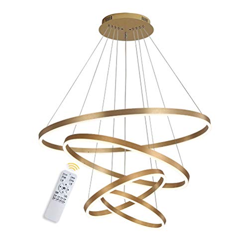 GaoHX 4-Ring LED-Hängelampe Dimmbar Gold Kronleuchter 108W Ringleuchte Lampe Moderne LED-Hängeleuchte Rund Ring-Pendelleuchte, Esszimmer Design Lampe Wohnzimmer Leuchte, 20+40+60+80CM GaoHX 4-Ring LED-Hängelampe Dimmbar Gold Kronleuchter 108W Ringleuchte Lampe Moderne LED-Hängeleuchte Rund Ring-Pendelleuchte, Esszimmer Design Lampe Wohnzimmer Leuchte, 20+40+60+80CM von GaoHX